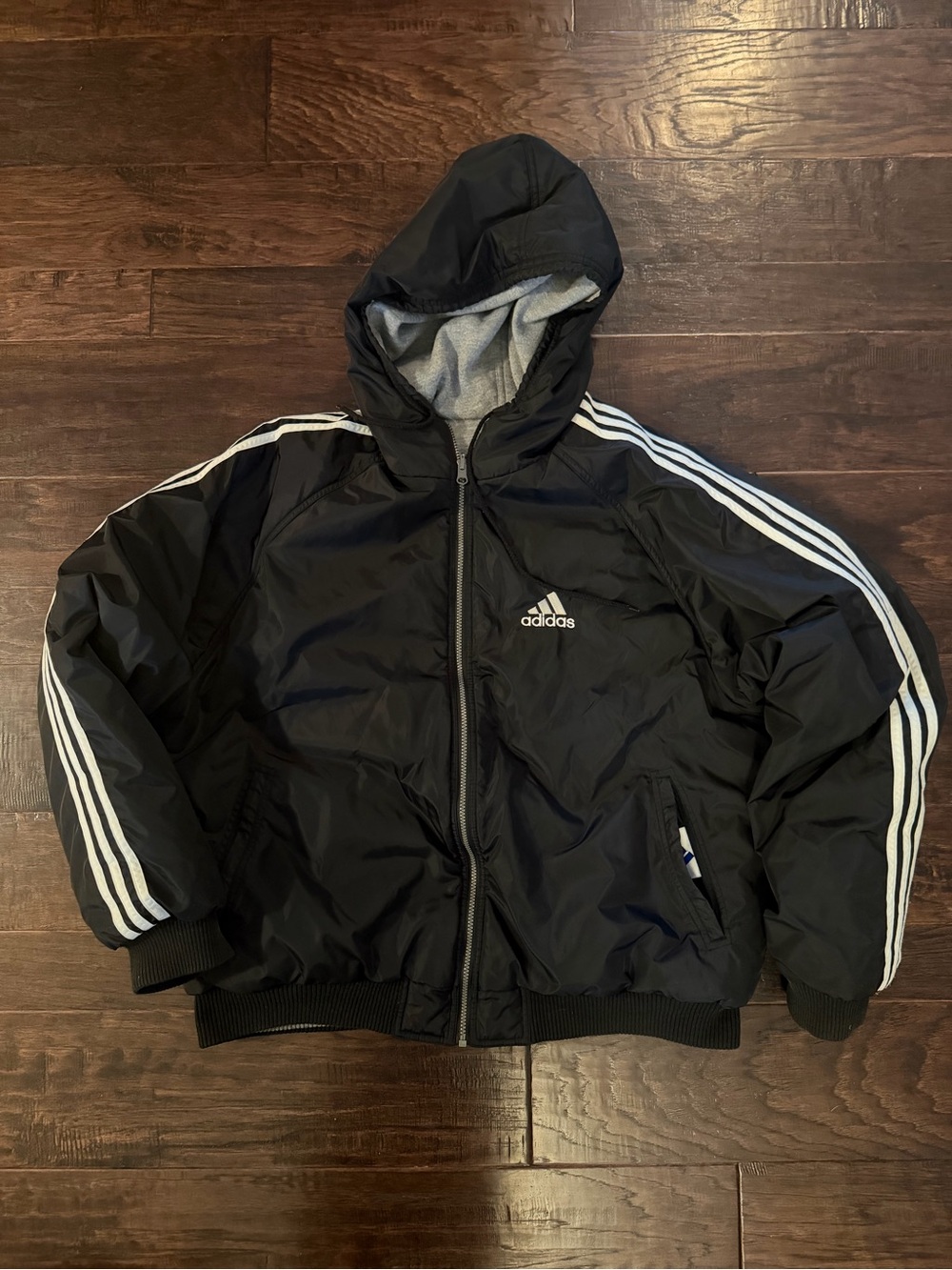 Vintage Y2K Adidas Reversible Hooded Jacket